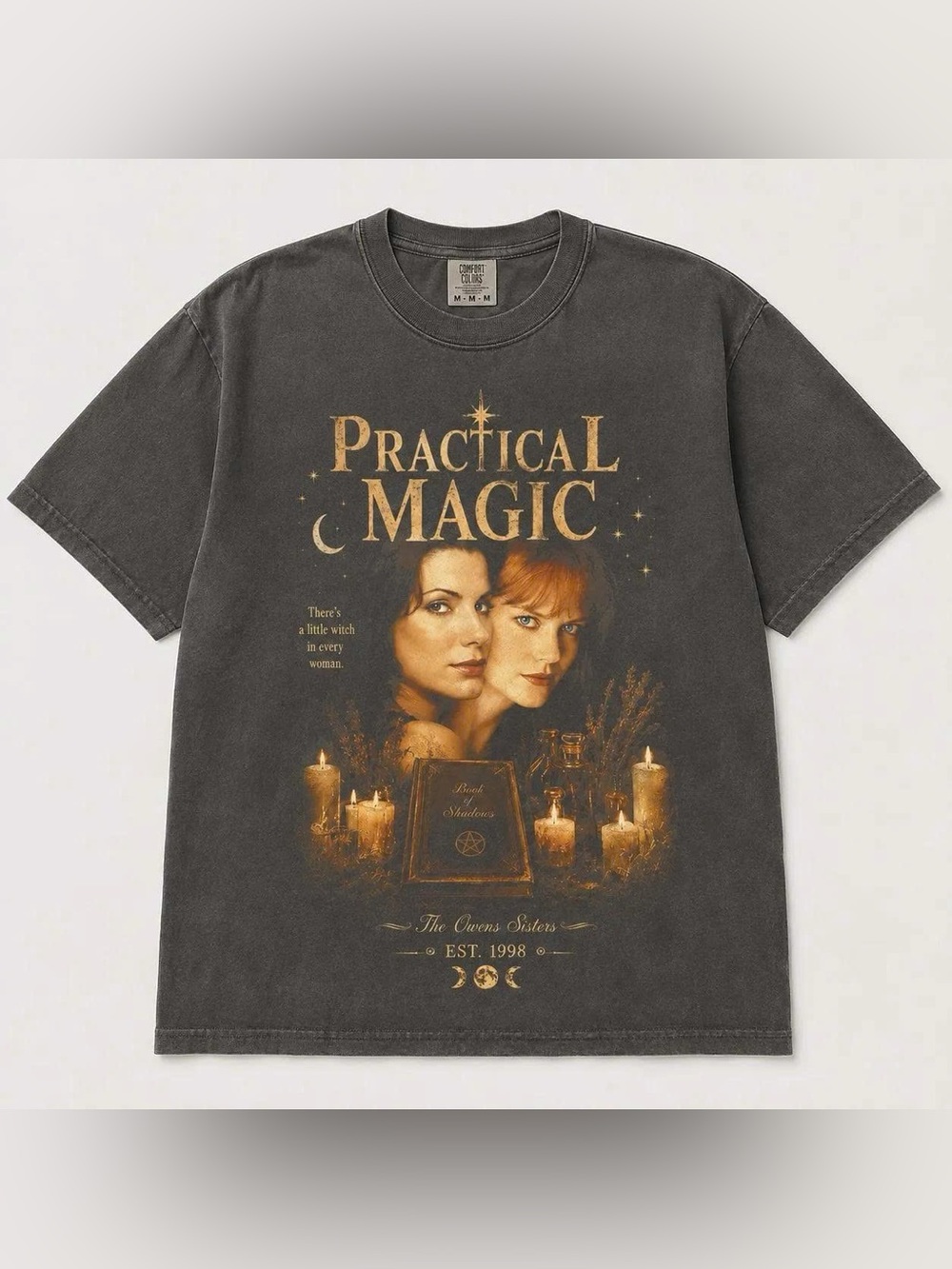 Practical Magic Wall Art Print - Charcoal with Gold Accents